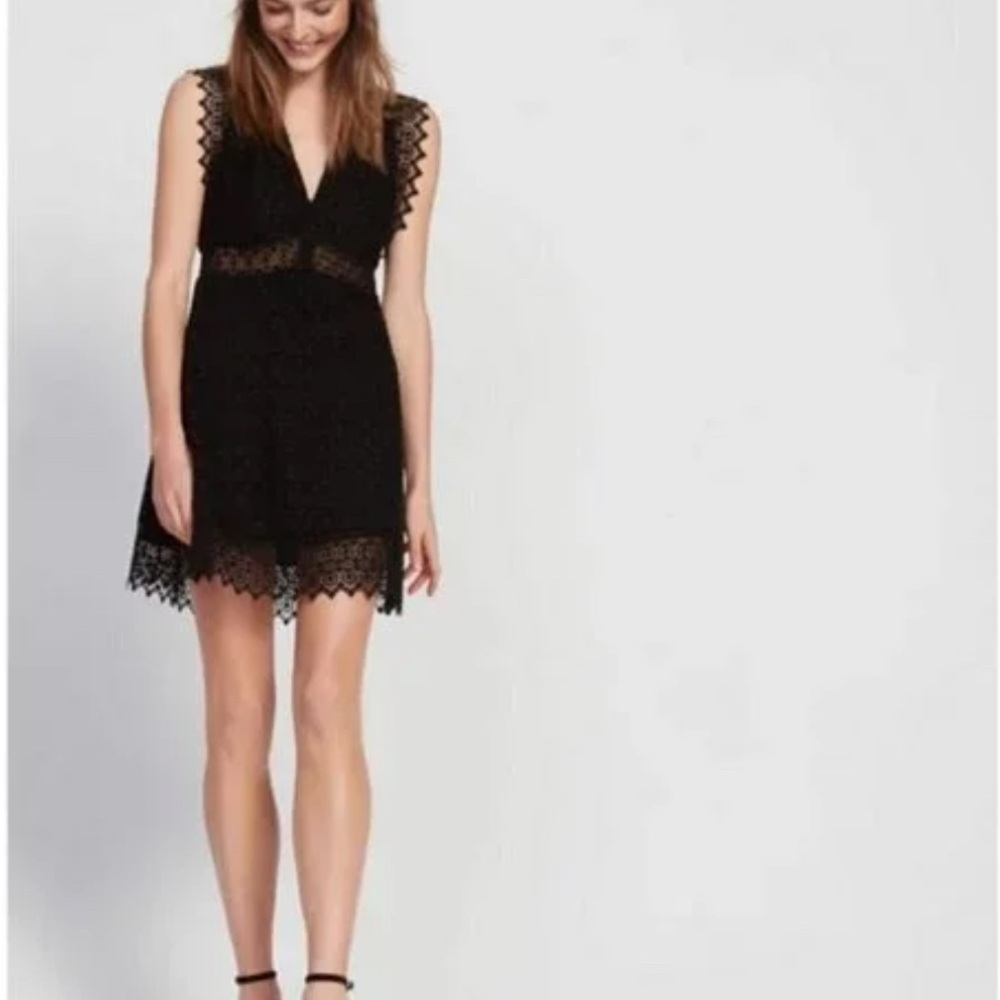 Sandro Black Sheath Mini Dress V-Neck Sleeveless / w/ tag, never worn